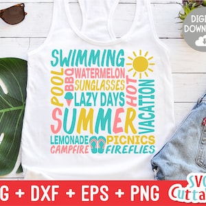 Summer Subway Art svg - Summer Cut File - Summer Word Art - svg - svg - dxf - eps - png - Silhouette - Cricut - Digital File