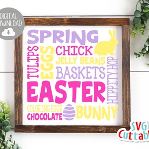 Easter Subway Art svg - Easter Cut File - svg - eps - dxf - Word Art - Lapin de Pâques - Oeuf de Pâques - Silhouette - Cricut - Téléchargement numérique