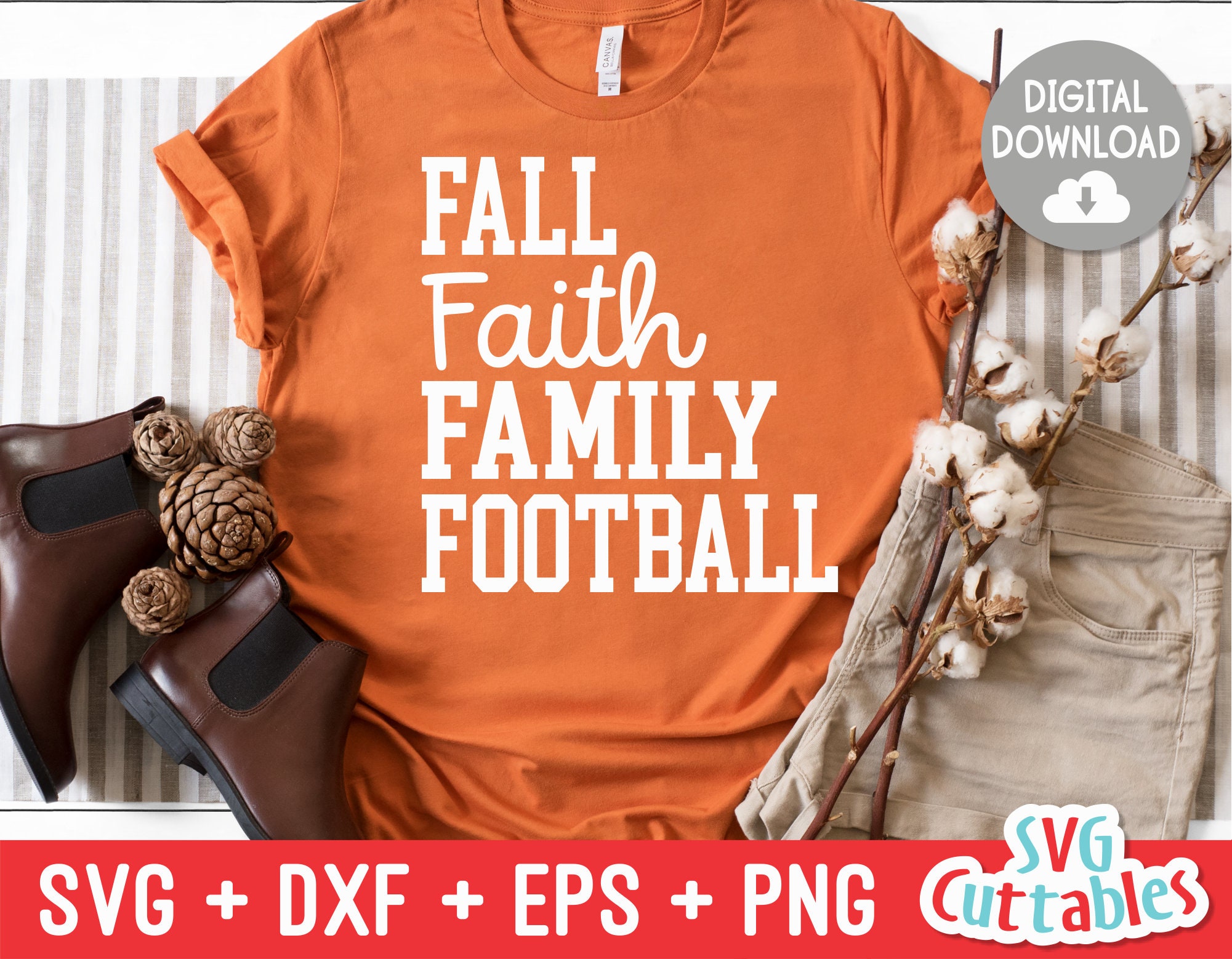 Fall Faith Family Football svg dxf eps png Fall | Etsy