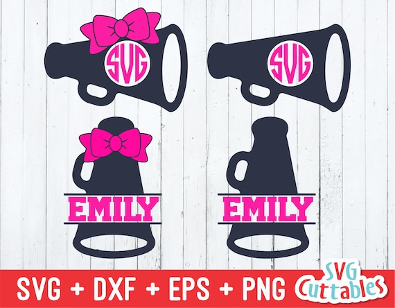 Download Cheer Megaphone Svg Cheer Monogram Frame Svg Eps Dxf Etsy