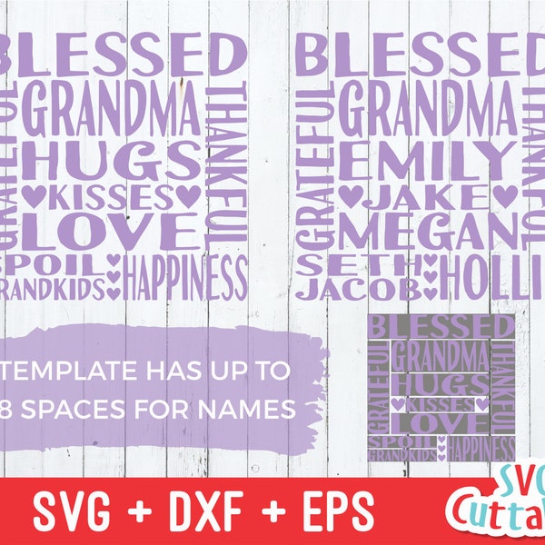 おばあちゃん svg、おばあちゃんの地下鉄アート svg、dxf、eps、孫 svg、祝福されたおばあちゃん svg、シルエット、クリカット カット ファイル、デジタル ダウンロード