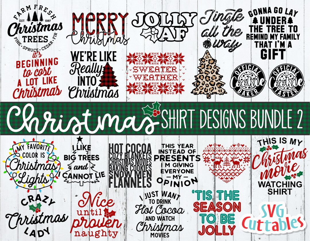Christmas Bundle 2 Svg - Christmas Svg - Cut File - Shirt Design Bundle ...