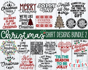 Christmas Bundle 2 svg - Christmas svg - Cut File - Shirt Design Bundle - svg - eps - dxf - png - Silhouette - Cricut File - Digital File