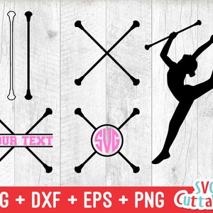 Baton Twirling svg - Majorette Cut File - svg - eps - dxf - png - Monogram Frame - Silhouette - Cricut - Digital Download