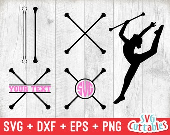 Baton Twirling svg - Majorette Cut File - svg - eps - dxf - png - Monogram Frame - Silhouette - Cricut - Digital Download