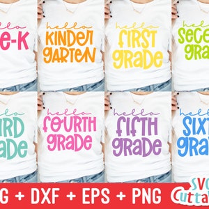 School svg Bundle - Class Cut File - Teacher Shirt Designs - Grade - svg - dxf - eps - png - Cut File - Silhouette - Cricut - Digital File