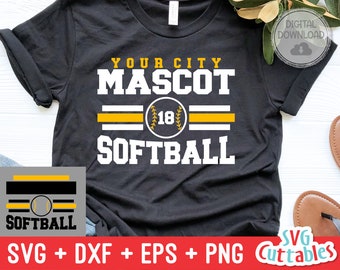Softboll svg - Softbollmall - svg - eps - dxf - png - Silhuett - Cricut Cut-fil - 0044 - Softbolllag - Digital fil