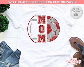 Soccer Mom and Football Mom svg - Soccer Mom svg - eps - dxf - png - Football svg - Cut File - Silhouette - Cricut - Digital Download