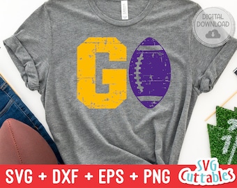 Football svg - dxf - eps - Go Football - Cut File - Distressed - Grunge Football - Silhouette - Cricut - Digitale Datei