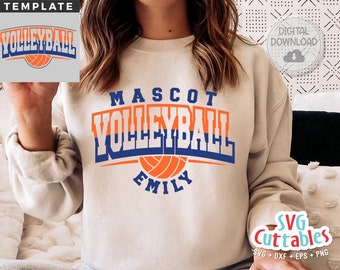 Volleyball svg - Volleyball Cut File - Template 0062 - svg - eps - dxf - Volleyball Team - Silhouette - Cricut cut file, Digital download