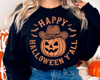 Happy Halloween svg - Cowboy Pumpkin svg - dxf - eps - png- Funny Western Pumpkin - Silhouette - Cricut Cut File - Digital Download