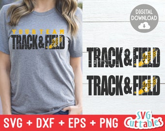 Track und Feld Svg - Track und Feld Distressed - Track Team - Grunge - Svg - Eps - Dxf - Png - Silhouette - Cricut geschnitten Datei - digitale Datei