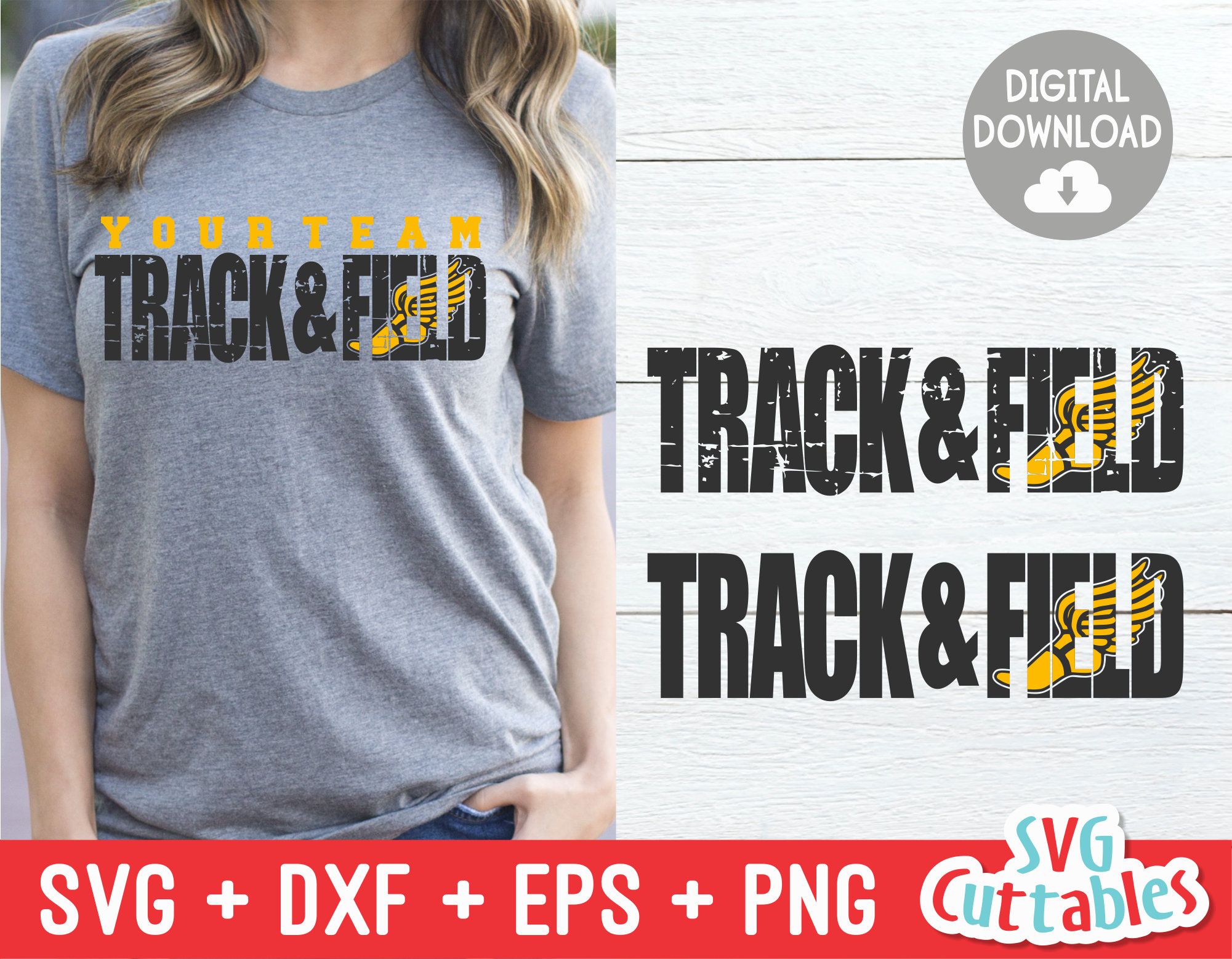 Track and Field svg - Track and Field Distressed - Track Team - Grunge - svg - eps - dxf - png - Silhouette - Cricut Cut File - Digital File