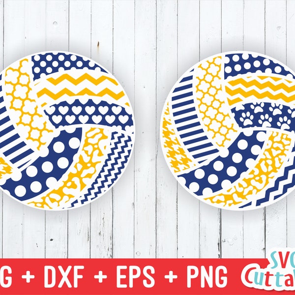 Volleyball SVG, Volleyball dxf, patterned Volleyball, Chevron volleyball, polka dot volleyball, Silhouette, Cricut cut file, Digital file