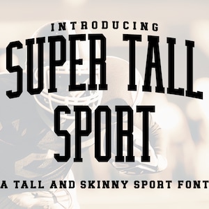 JP Super Tall Sport Font - otf - ttf - Fuente atlética - Fuente deportiva - Fuente colegiada - Silueta - Cricut - Descarga digital