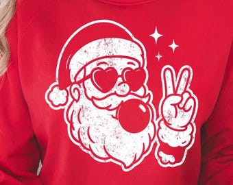 Bubble Blowing Santa svg - Lustiges Weihnachtssvg-Shirt-Design - Schnittdatei - svg - eps - dxf - png - Silhouette - Cricut-Datei
