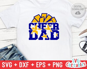 Cheer Dad svg - Cheer Cut-fil - svg - dxf - eps - png - Cheer Dad Cut-fil - Pom Pom - Silhuett - Cricut - Digital nedladdning