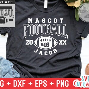Football Cut File -  Football Template 0052 - svg - eps - dxf - Football Shirt Design - Silhouette - Cricut cut file, Digital download