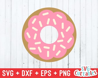 Donut svg - Donut Cut File - Donut with Sprinkles - Clip Art - Cut File - svg - dxf - eps - png - Silhouette - Cricut