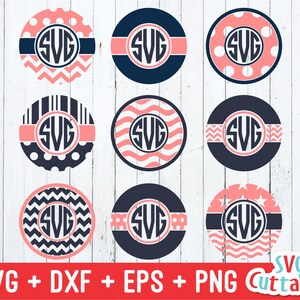 Monogram Frame svg, Monogram Frames svg, Chevron Monogram Frame, svg, eps, dxf, png, Silhouette, Cricut Cut File, Digital Download