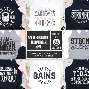 Workout svg Bundle  | Fitness svg | Workout svg | Exercise svg | Motivational svg | Gym svg dxf eps png | Workout Shirt svg