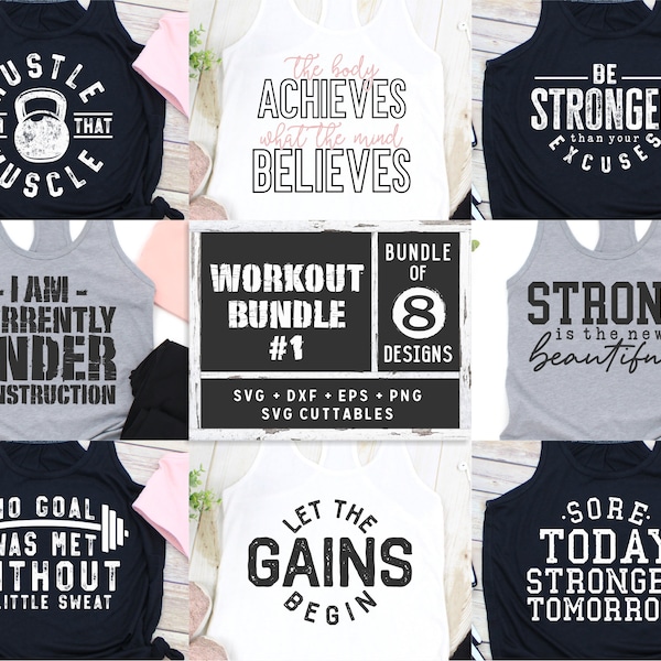 Workout svg Bundle | Fitness svg | Workout svg | Übung svg | Motivierende svg | Fitnessstudio svg dxf eps png | Workout Shirt svg