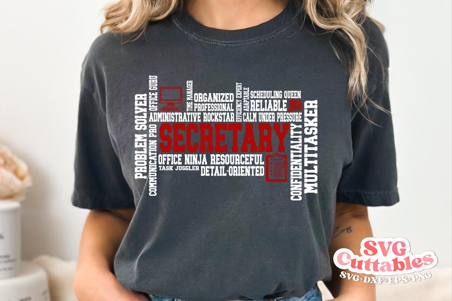 Secretary Word Art Svg - Cut File - Svg - Dxf - Eps - Png - Cut File ...