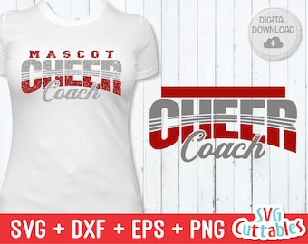 Cheer Coach svg Cut File - Cheer Team - Cheer Template 0044 - svg - eps - dxf - Cheerleader - Silhouette - Cricut - Digital Download