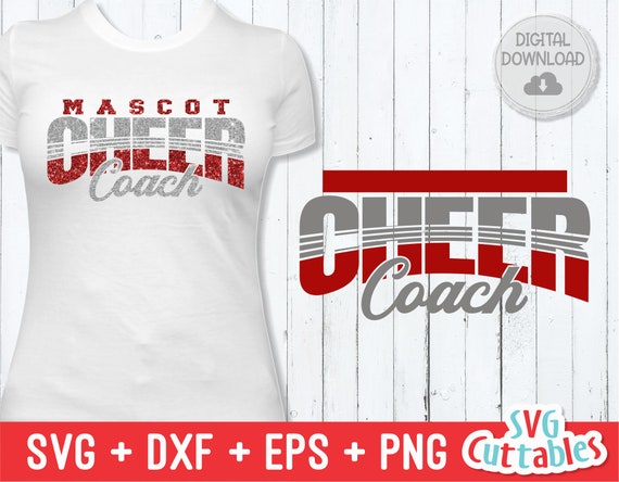 Cheer Coach svg Cut File - Cheer Team - Cheer Template 0044 - svg - eps - dxf - Cheerleader - Silhouette - Cricut - Digital Download