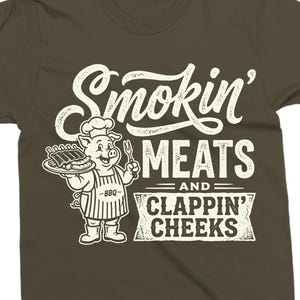 Smokin Meats SVG PNG, Funny BBQ Shirt Design, Grill Cut File, Cookout Graphic image 9