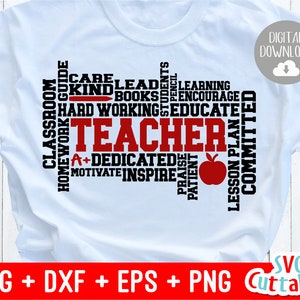Teacher svg - Teacher Word Art - svg - dxf - eps - png - Cut File - Silhouette - Cricut - Digital Download