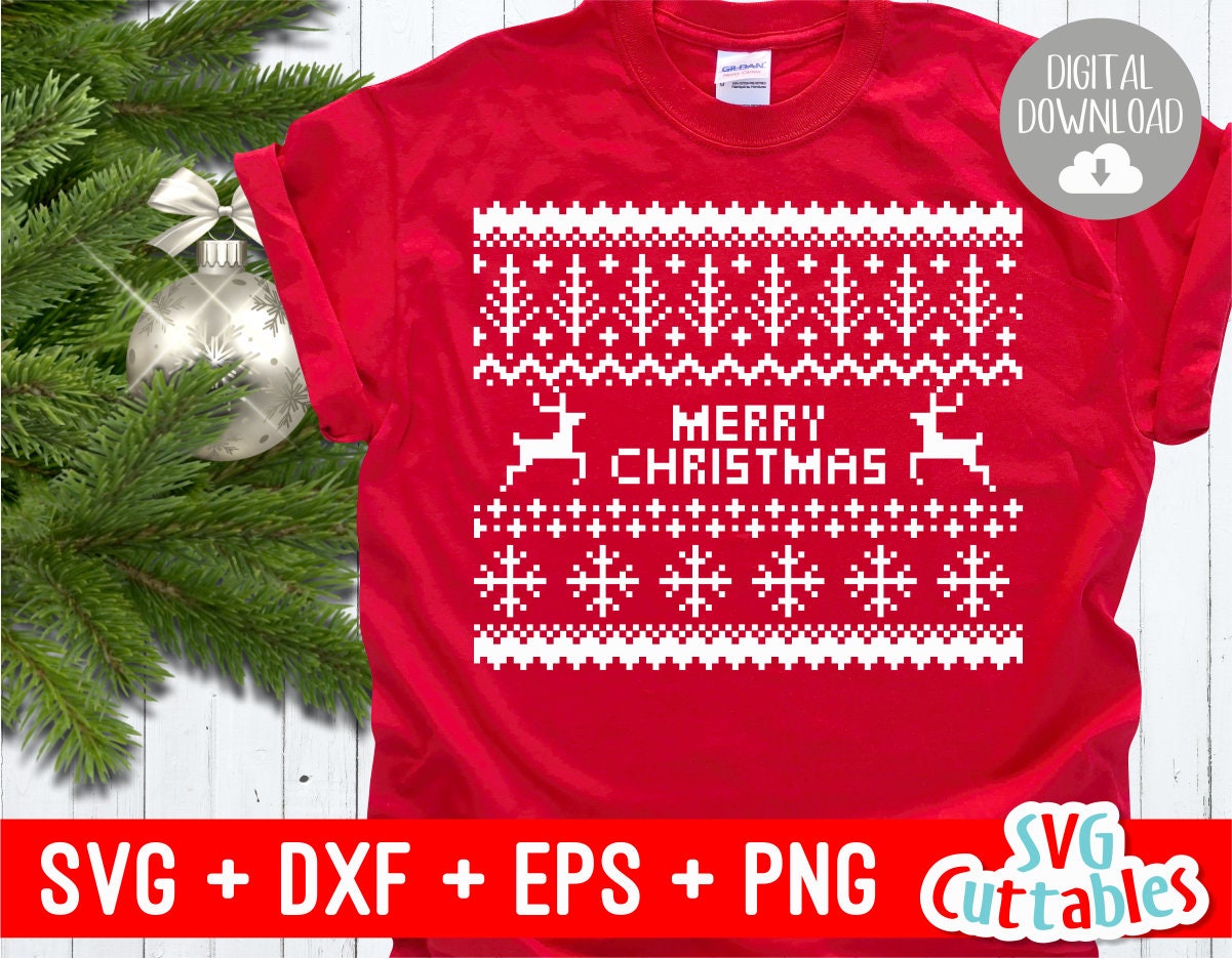 Download Christmas Sweater svg Ugly Sweater Merry Christmas Cut | Etsy