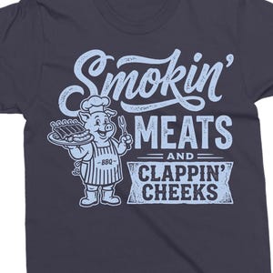 Smokin Meats SVG PNG, Funny BBQ Shirt Design, Grill Cut File, Cookout Graphic image 4