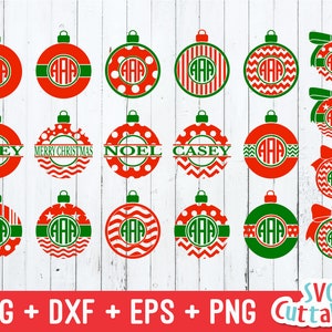 Christmas svg, Christmas Ornament Monogram svg, dxf, eps, monogram frame svg, monogram frame. Silhouette, Cricut cut file