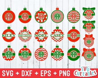 Christmas svg, Christmas Ornament Monogram svg, dxf, eps, monogram frame svg, monogram frame. Silhouette, Cricut cut file