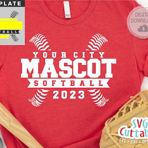 Softball svg - Softball Template - svg - eps - dxf - png - Silhouette - Cricut Cut File - 0057 - Softball Team - Digital File