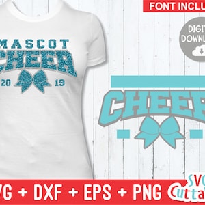 Cheer svg Cut File - Cheer Team - Cheer Template 0030 - svg - eps - dxf - Cheerleader - Cheer Bow - Silhouette - Cricut - Digital Download