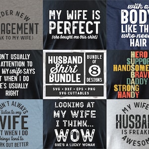 Paquete svg de camisa de marido, SVG de hombre, Paquete svg de camisa divertida para hombre, Archivo de corte, svg, dxf, eps, png, Silueta, Cricut