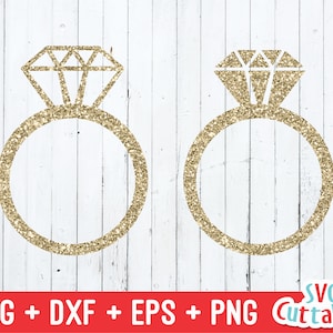ダイヤモンド リング svg - 結婚指輪 カット ファイル - リング - svg - dxf - eps - png - シルエット - Cricut - デジタル ファイル
