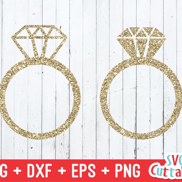 Diamond Ring svg - Wedding Ring Cut File - Rings - svg - dxf - eps - png - Silhouette - Cricut - Digital File