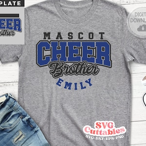 Cheer svg Cut File - Cheer Brother - Cheer Template 0076 - svg - eps - dxf - Cheerleader - Silhouette - Cricut - Digital Download
