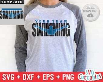 Schwimmen svg - Swim Cut File - Swim Template 004 - svg - eps - dxf - png - Silhouette - Cricut geschnitten Datei - digitaler Download