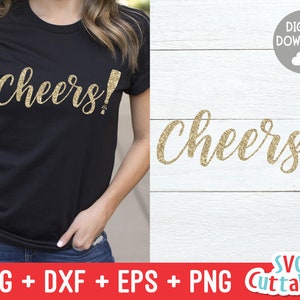 Cheers svg - Nouvel An - Fichier coupé - svg - eps - dxf - png - Bouteille de champagne - Fichier de conception de chemise - Silhouette - Fichier Cricut - Fichier numérique