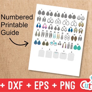 Earring svg Bundle SVG DXF EPS Earring Cut File Earring Card Faux Leather Earrings Silhouette Cricut Digital File image 7