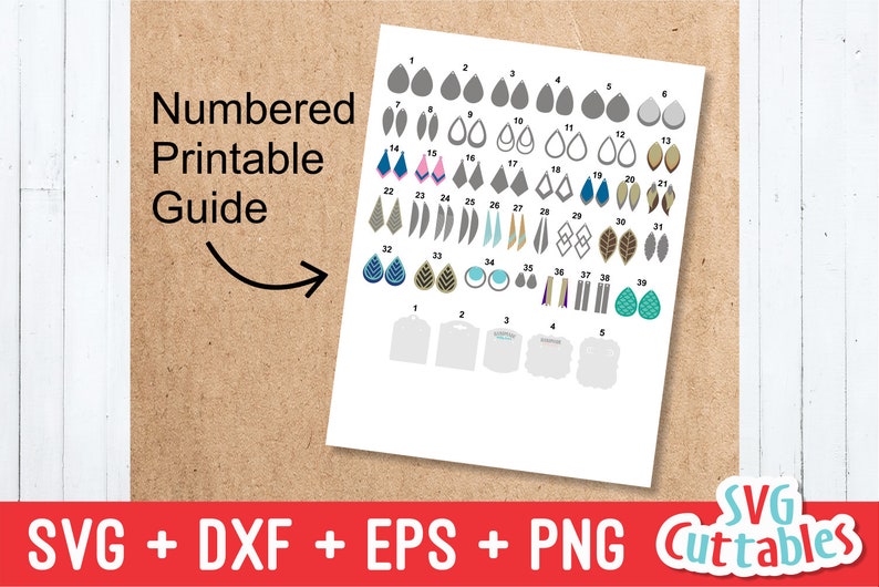 Earring svg Bundle SVG DXF EPS Earring Cut File Earring Card Faux Leather Earrings Silhouette Cricut Digital File image 7