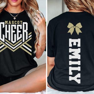 Cheer Svg Template | Mascot Cheer Shirt Design | Front And Back Bow Style