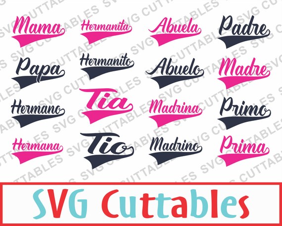 Download Family text tails svg Spanish SVG EPS DXF mama svg papa | Etsy