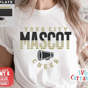 Cheer svg Cut File - Cheer Template 0062 - svg - eps - dxf - Cheerleader - Megaphone - Silhouette - Cricut - Digital Download