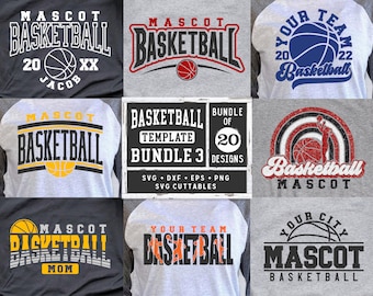 Basketball Bundle SVG - Template Bundle 3 - svg - eps - dxf - Basketball svg - Team - Silhouette - Cricut Cut File - svg File - Digital File