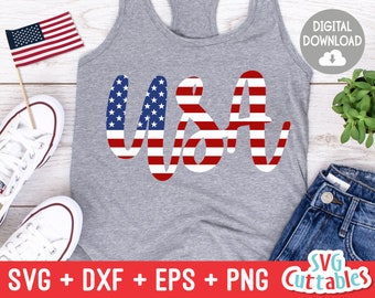 USA svg - Cut File - Fourth of July - Patriotic - July 4th - svg - svg - dxf - eps - png - Silhouette - Cricut - Digital File